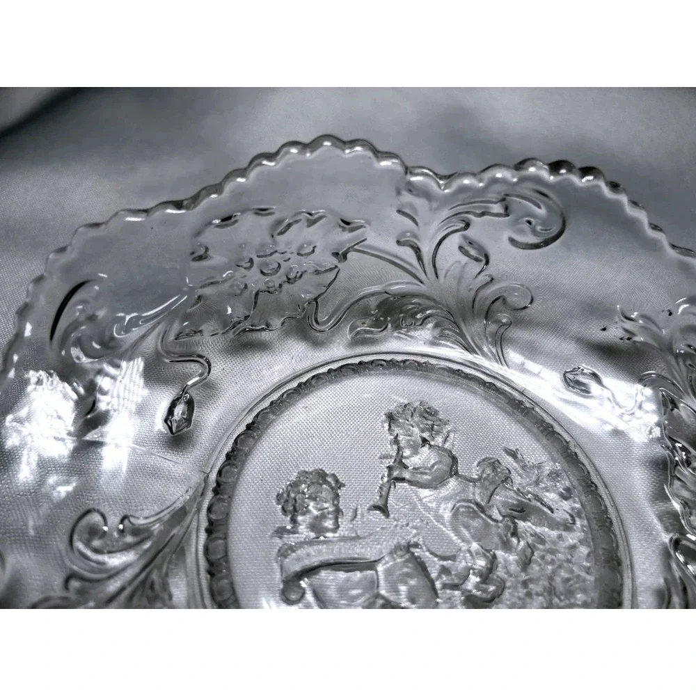 Vintage Mid-Century‎ Pressed Glass Relish Tray Starburst Divided Cottagecore